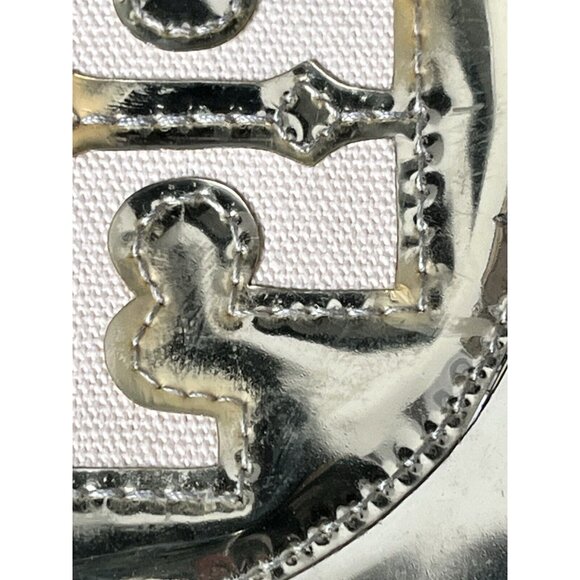 Tory Burch Vinyl Canvas Metallic Shiny Gold Large Tote Bag 16 x 11 x 7" - Picture 9 of 15